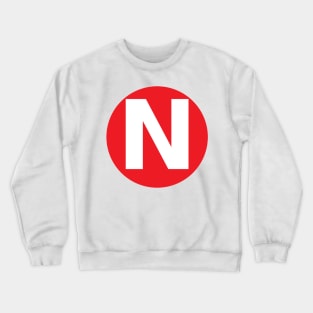 Letter N Big Red Dot Letters & Numbers Crewneck Sweatshirt